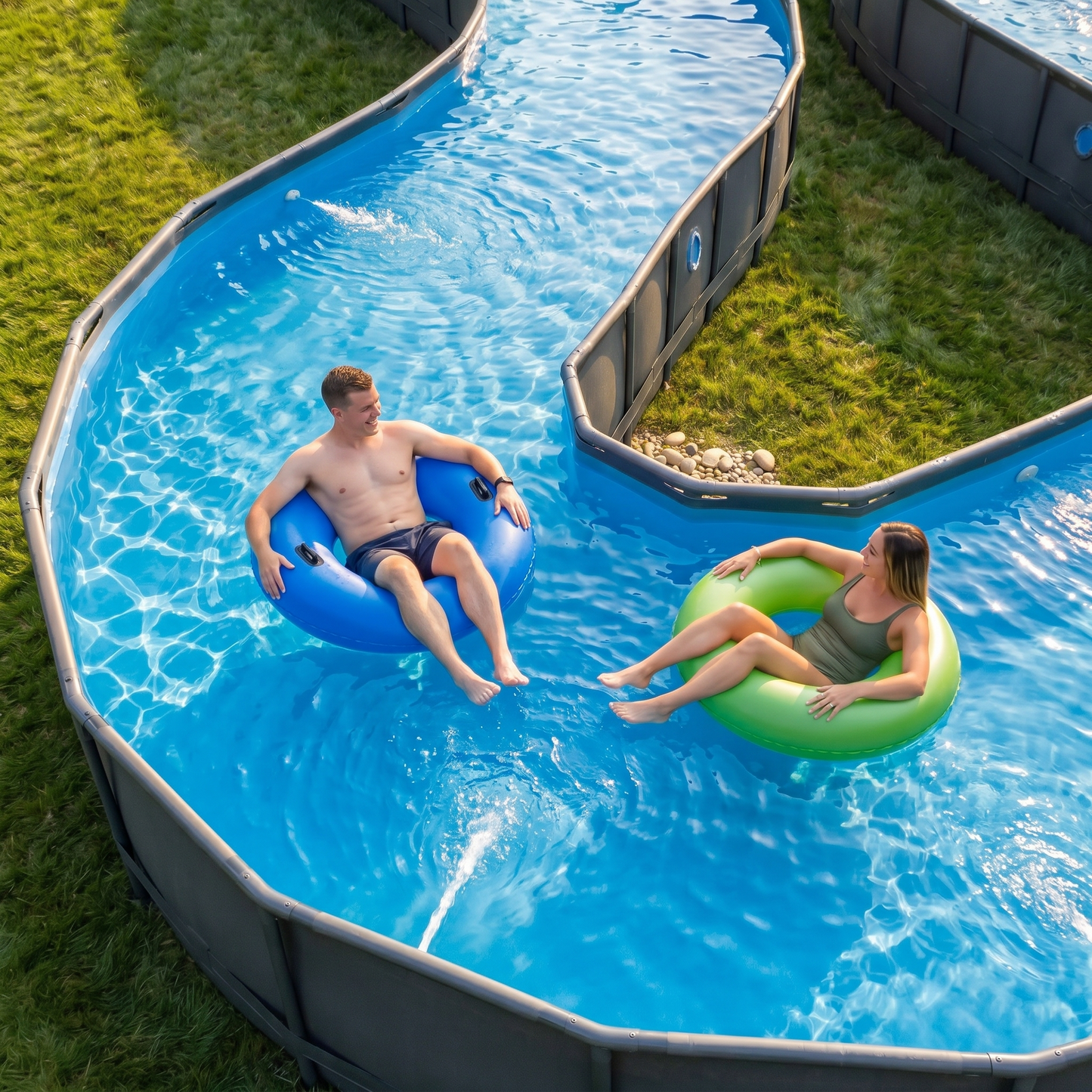 Moduláris kerti Lazy River medence